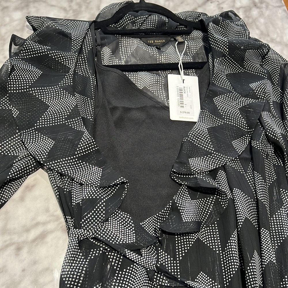 TED BAKER RUFFLE WRAP DRESS - Picture 5 of 9